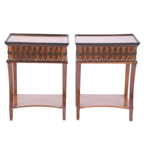 PIERRE LOTTIER. PAIR OF REGENCY STYLE SIDE TABLES, 20TH CENTURY.