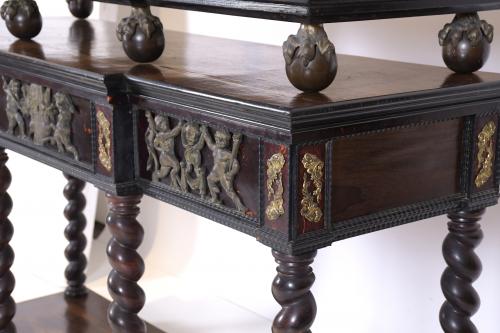 PAIR OF CABINETS ON CONSOLES, MANNERIST STYLE, 20TH CENTURY.