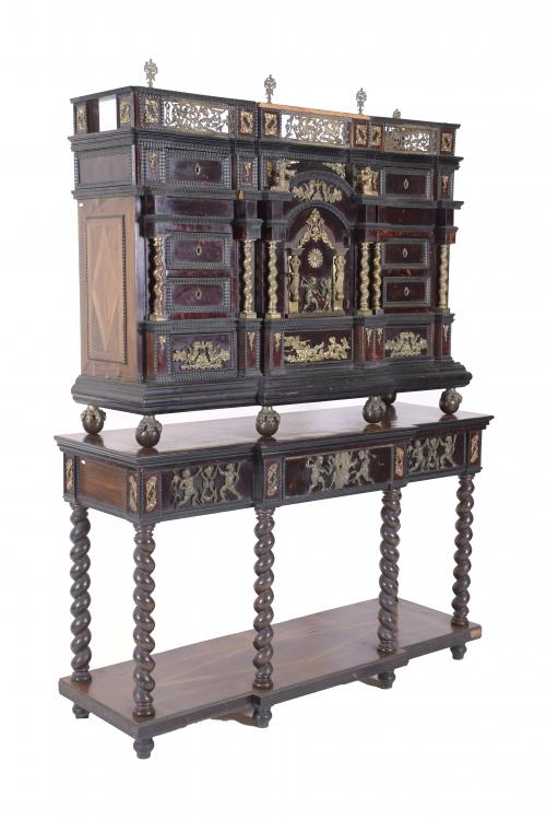 PAIR OF CABINETS ON CONSOLES, MANNERIST STYLE, 20TH CENTURY.