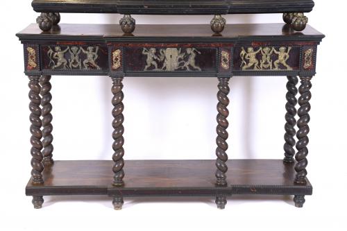 PAIR OF CABINETS ON CONSOLES, MANNERIST STYLE, 20TH CENTURY.