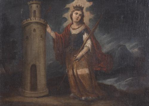 18TH CENTURY, SPANISH SCHOOL. "SAINT BARBARA".