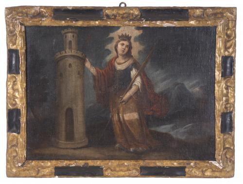 18TH CENTURY, SPANISH SCHOOL. "SAINT BARBARA".