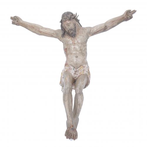 18TH CENTURY, SPANISH SCHOOL. CRUCIFIED CHRIST.