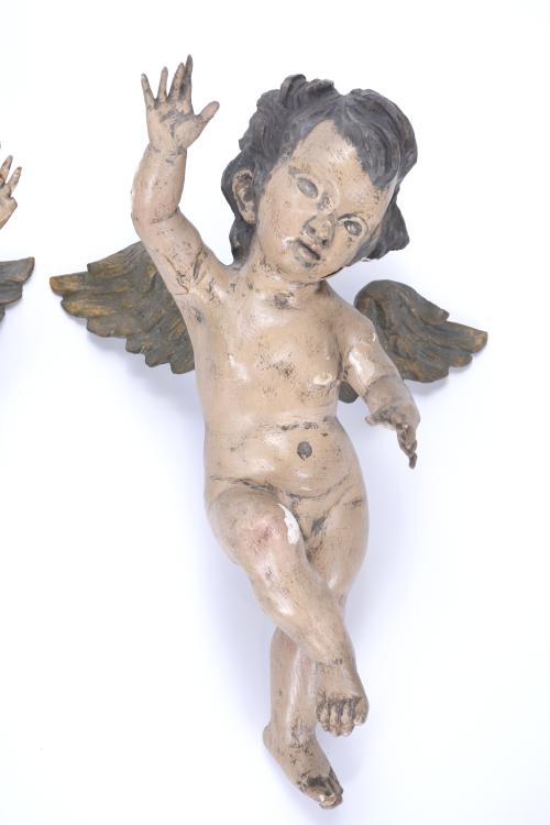 EARLY 20TH CENTURY SPANISH SCHOOL. "PAIR OF PUTTI"