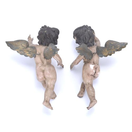 EARLY 20TH CENTURY SPANISH SCHOOL. "PAIR OF PUTTI"