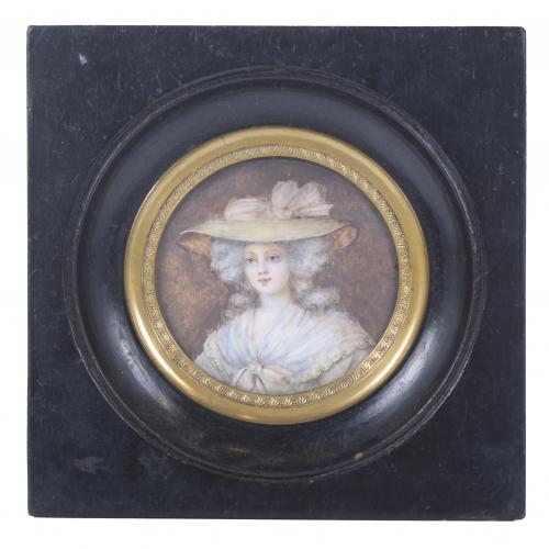 18TH CENTURY ENGLISH SCHOOL. MINIATURE OF A GIRL.