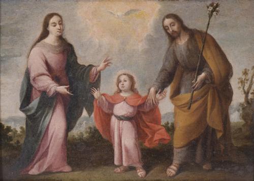 17TH-18TH CENTURY SPANISH SCHOOL. "HOLY FAMILY".