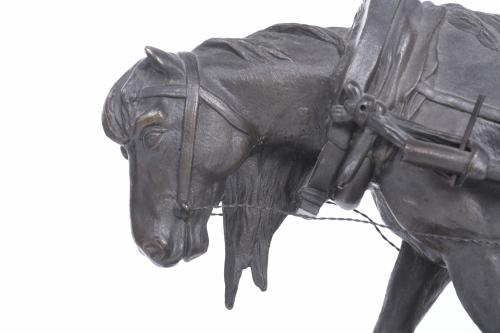 20TH CENTURY SPANISH SCHOOL. SCULPTURE "PLOUGH WITH HORSE".