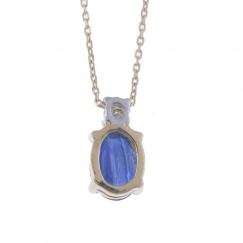 PENDANT WITH SAPPHIRE AND DIAMOND.