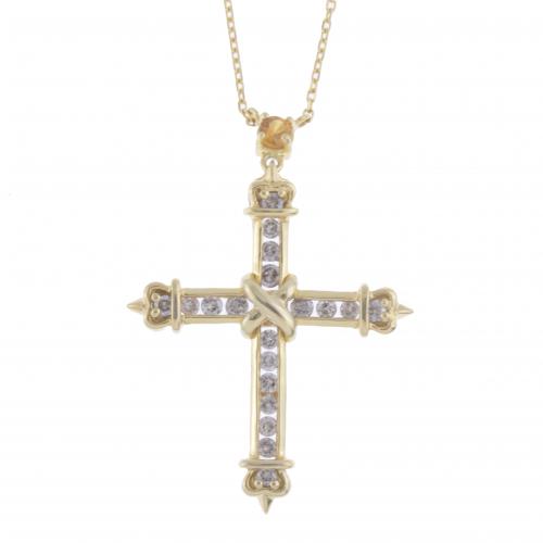 DIAMONDS CROSS PENDANT.