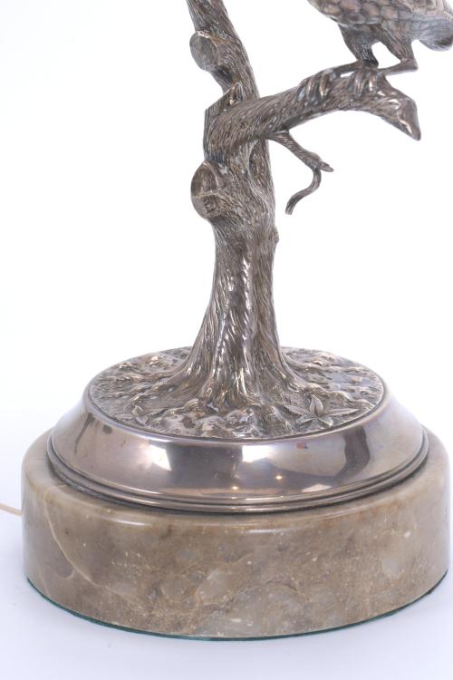 SILVER TABLE LAMP, 20TH CENTURY.