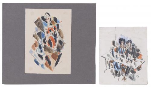 ANTONI ROCA MARISTANY (1895-1977).  Pair of drawings. "FIGU