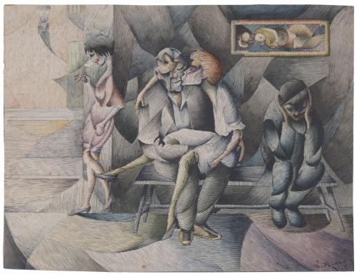 VICENTE RINCÓN GARRIDO (1892-1958).  "SCENE OF A LUPANAR", 1923.