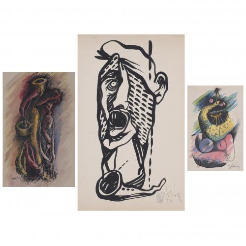 SALVADOR AULESTIA (1919-1994). Set of three drawings.