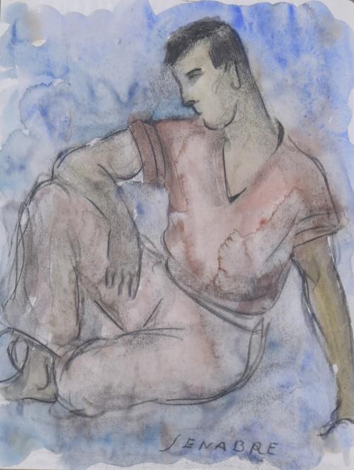 RAMON JOU SANABRE (1893-1978).  "SEATED MAN".