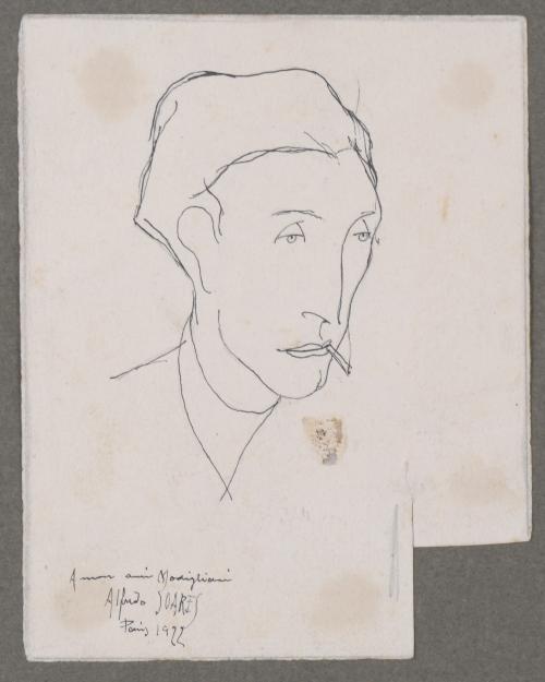 ATTRIBUTED TO  ALFREDO SOARES . "MODIGLIANI PORTRAIT", 1922.