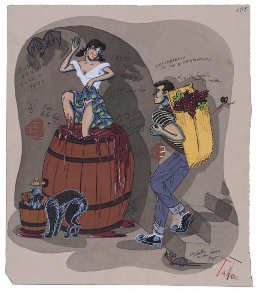 TABOU & CIE (20TH CENTURY). "LE VIGNE EN CAVE", circa 1950.