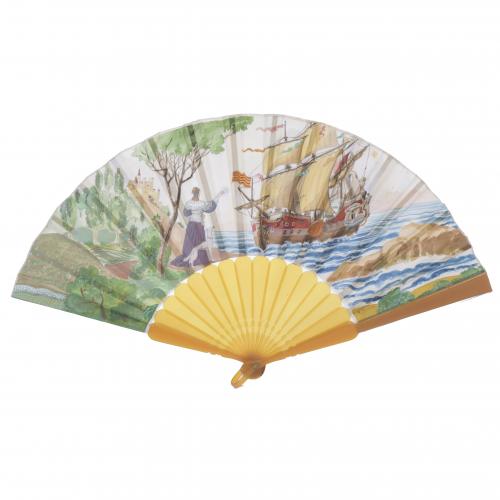 JOAN VILA I PUJOL, "JOAN D'IVORI" (1890-1947). PAINTED FAN.