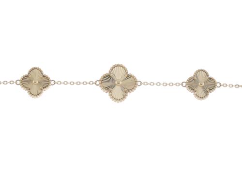 PULSERA CON TRES TRÉBOLES, SIGUIENDO MODELOS ALHAMBRA DE VAN CLEEF