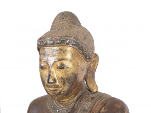 GREAT SCULPTURE OF BUDDHA MANDALAY, XIX CENTURY.