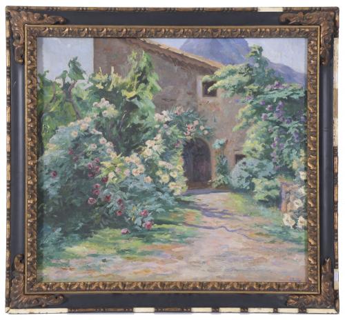 JOAN FUSTER BONNIN (1870-1945).  "ENTRANCE TO A FARMHOUSE".