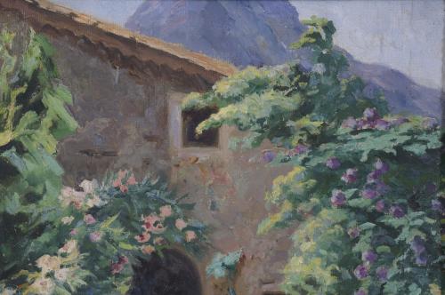 JOAN FUSTER BONNIN (1870-1945).  "ENTRANCE TO A FARMHOUSE".