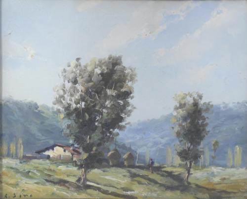 RAFAEL FERNÁNDEZ DE SOTO (1915-1984). "OLOT LANDSCAPE", 1946.