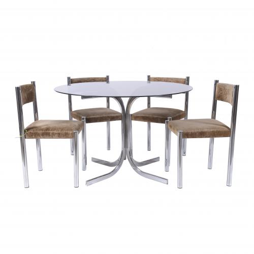 FRENCH DINING SET, CIRCA 1960-1970.