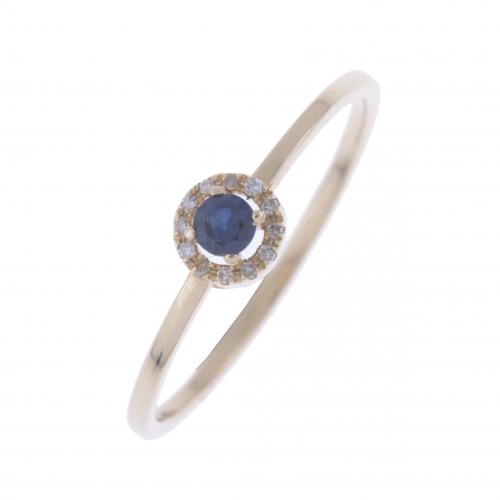 RING WITH SAPPHIRE AND DIAMONDS.