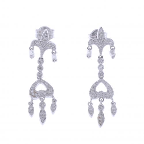 GIRANDOLE EARRINGS WITH DIAMONDS.