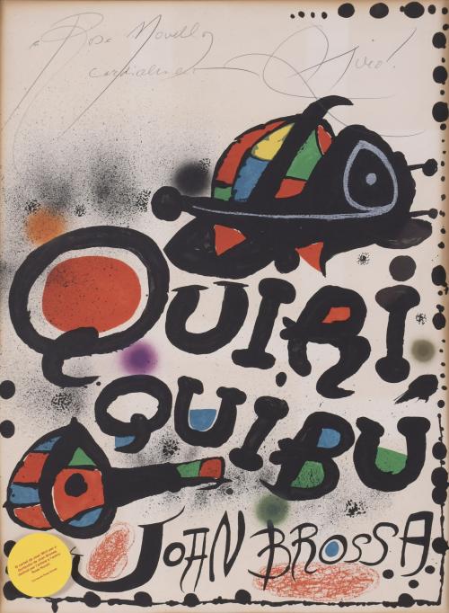 JOAN MIRÓ (1893-1983). Quriquibú poster with a dedication by the artist to the actress Rosa Novell.