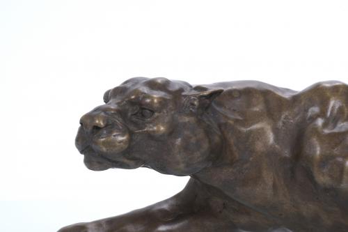 BRONZE PANTHER, SECOND HALF OF THE 20TH CENTURY.