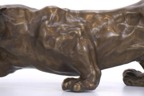 BRONZE PANTHER, SECOND HALF OF THE 20TH CENTURY.