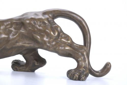 BRONZE PANTHER, SECOND HALF OF THE 20TH CENTURY.