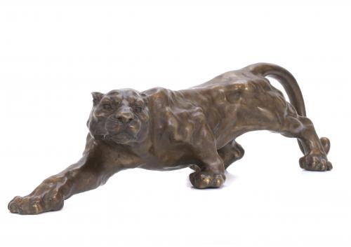 BRONZE PANTHER, SECOND HALF OF THE 20TH CENTURY.