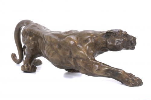 BRONZE PANTHER, SECOND HALF OF THE 20TH CENTURY.