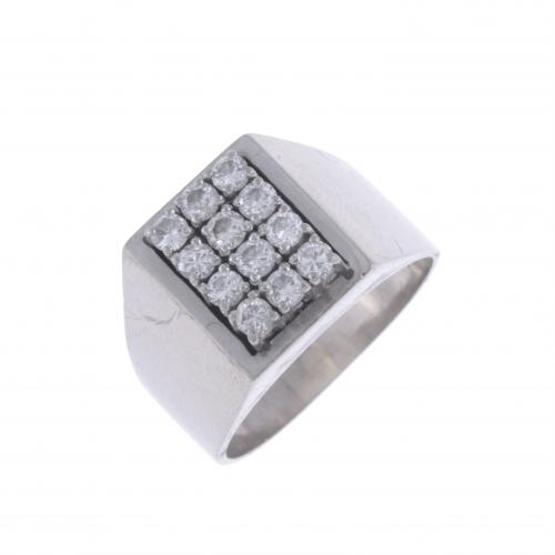 DIAMONDS SIGNET RING.