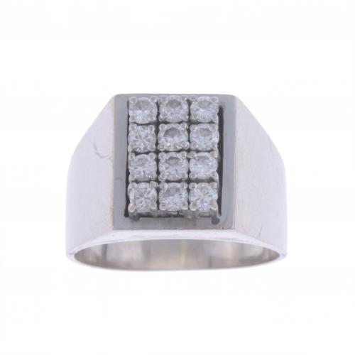 DIAMONDS SIGNET RING.