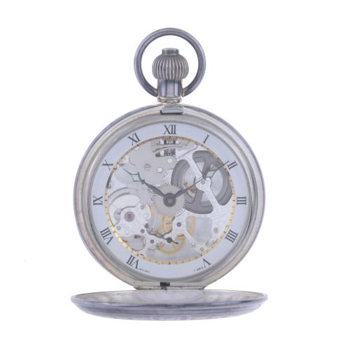 POCKET WATCH WITH VISIBLE MACHINERY.