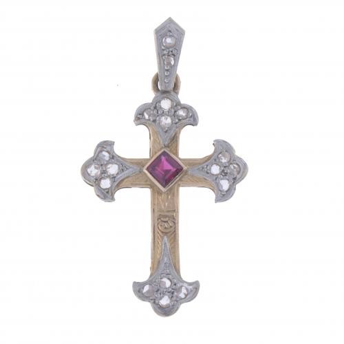 CROSS PENDANT WITH DIAMONDS.