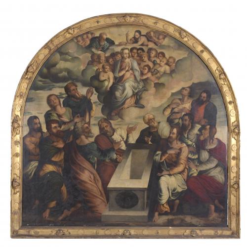 16TH CENTURY SPANISH SCHOOL. "ASSUMPTION OF MARY".