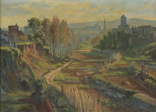 MIQUEL PUJADAS BADIA (1892-1974).  "PAISAJE", 1942.