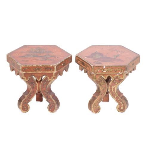 PIERRE LOTTIER. PAIR OF SMALL QUEEN ANNE STYLE PEDESTALS, 20TH CENTURY.