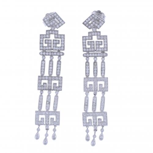 GIRANDOLE EARRINGS WITH DIAMONDS.