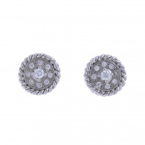 DIAMONDS BUTTON EARRINGS.