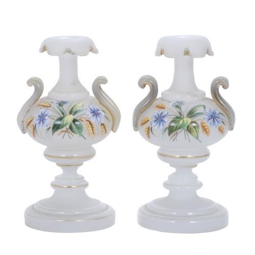 PAIR OF ELIZABETHAN STYLE VASES, 20TH CENTURY.