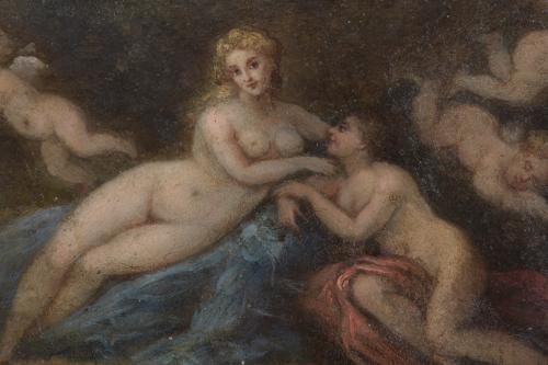 19TH CENTURY FRENCH SCHOOL. "VENUS AND ADONIS".