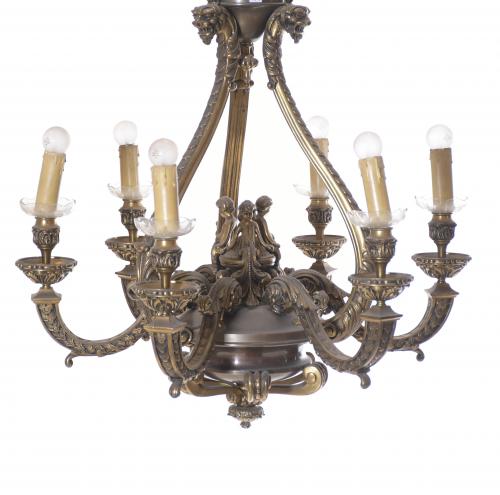 BELLE EPOQUE STYLE CEILING LAMP, MID 20TH CENTURY.