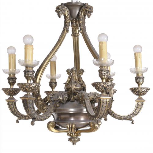 BELLE EPOQUE STYLE CEILING LAMP, MID 20TH CENTURY.