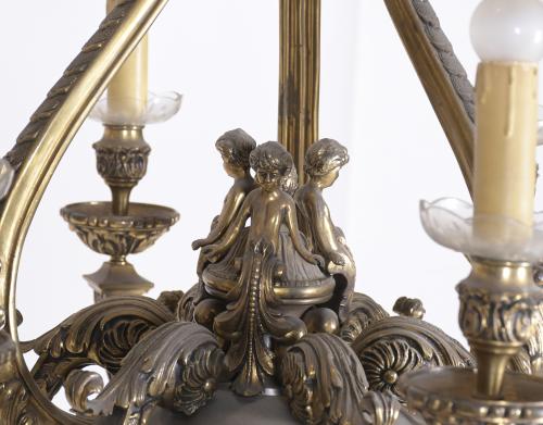 BELLE EPOQUE STYLE CEILING LAMP, MID 20TH CENTURY.